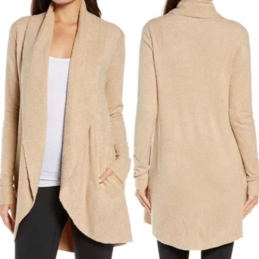 New Barefoot Dreams CozyChic Lite Circle Cardigan Women’s Soft Camel Large/X-Lrg